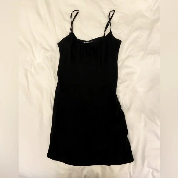 black dress tassels MR. LARKIN, Tassel Slip Dress, Black